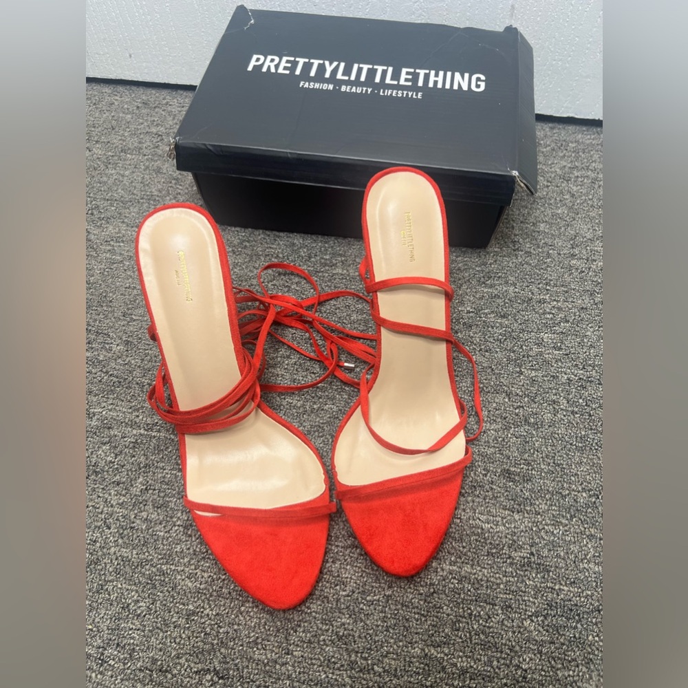 Red High Strappy Heels